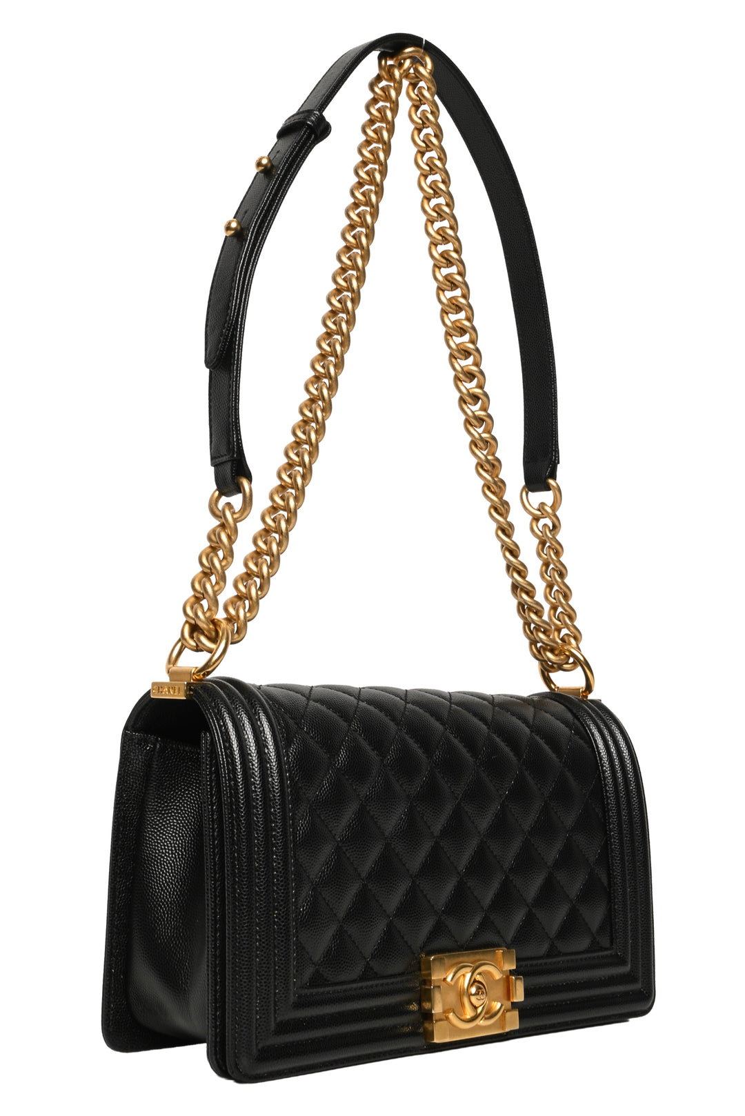 Chanel 2024 Quilted Caviar Medium Boy Bag