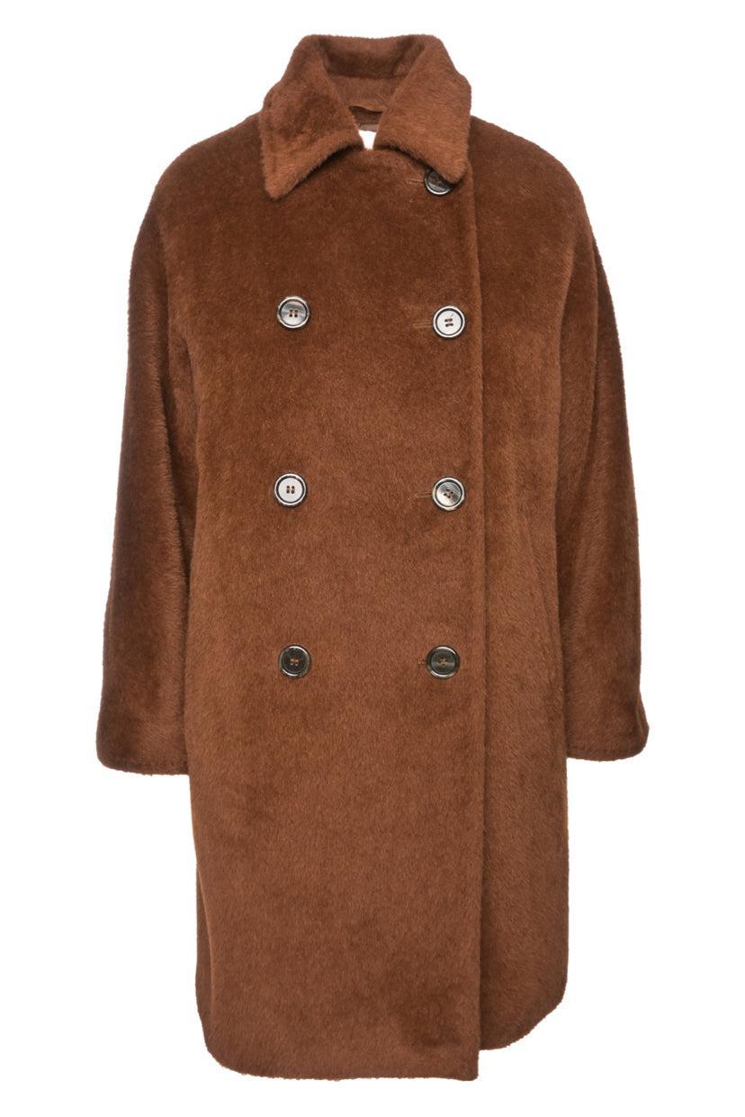 Max Mara Size 4 Double Breasted Alpaca & Wool Blend Coat