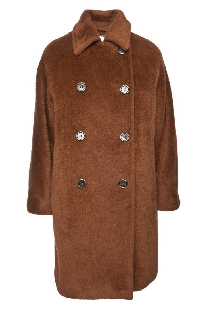 Max Mara Size 4 Double Breasted Alpaca & Wool Blend Coat