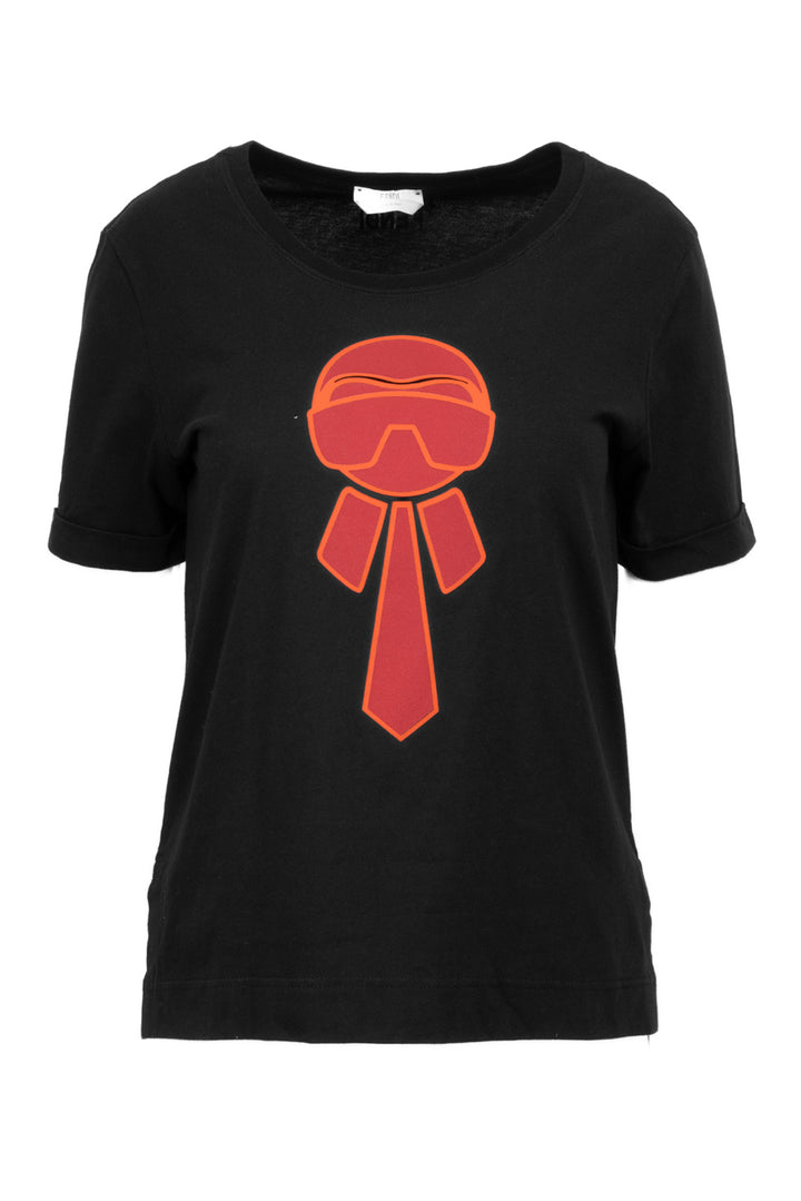 Fendi Size 40 Karlito Glitter Print T-Shirt