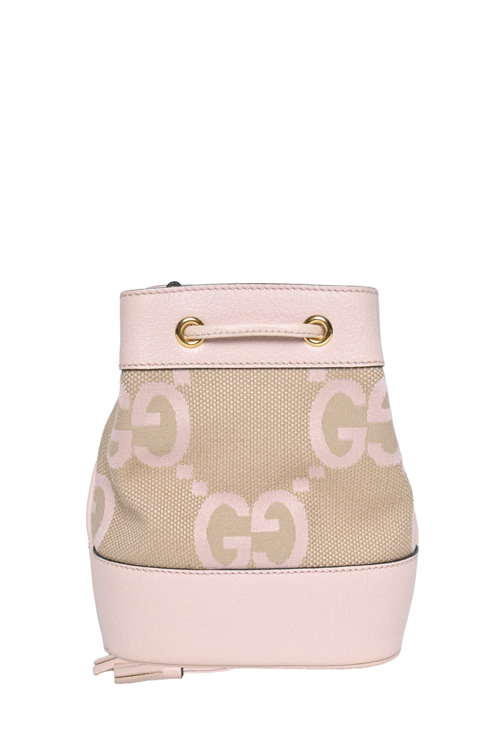 Gucci Leather & Canvas Jumbo GG Mini Ophidia Bucket Bag