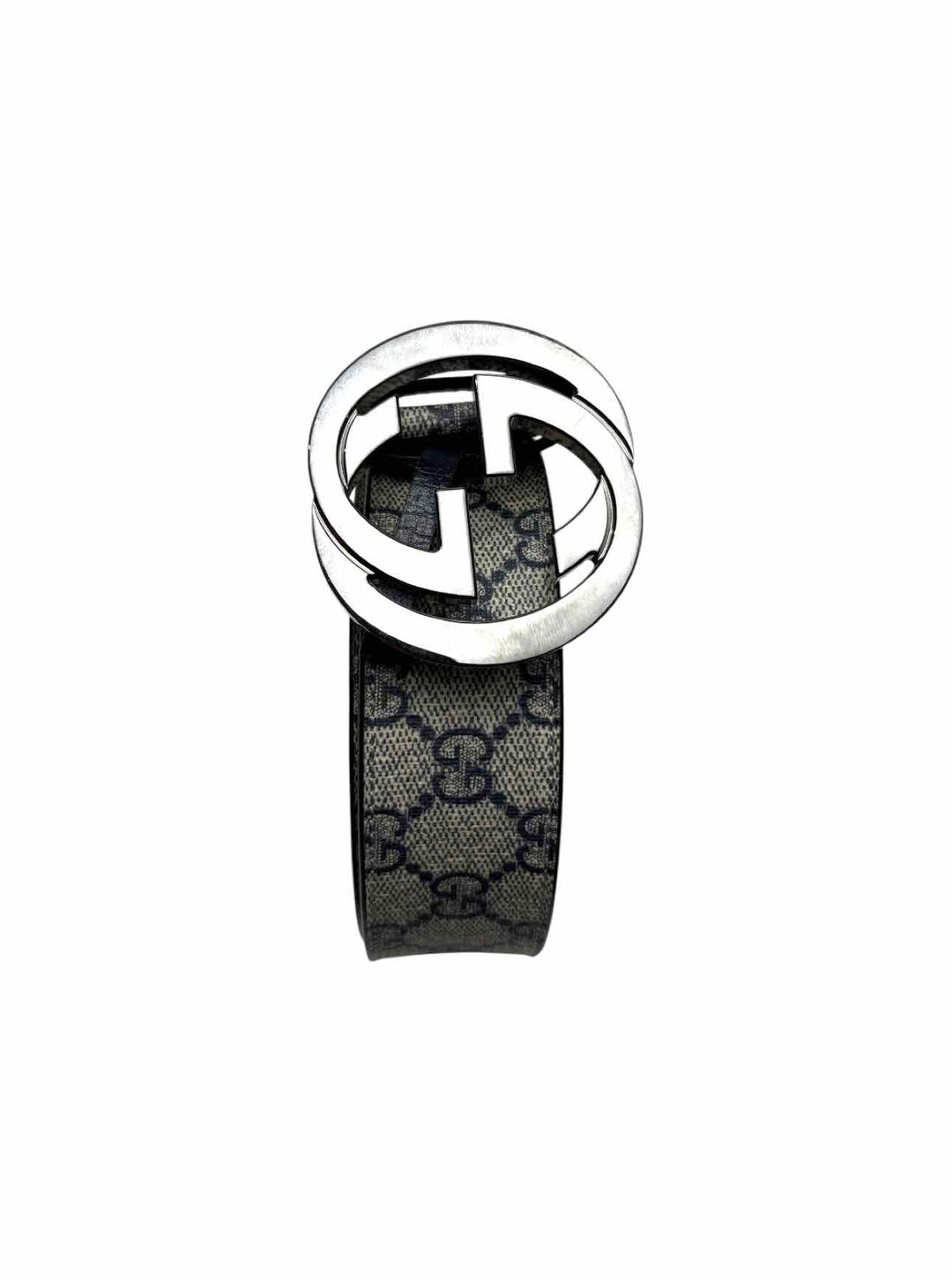 Gucci Size 32 Monogram Coated Canvas  Leather Belt