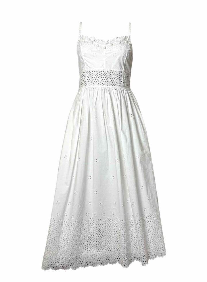 Ulla Johnson Size 4 Cotton Eyelet Sleeveless Dress