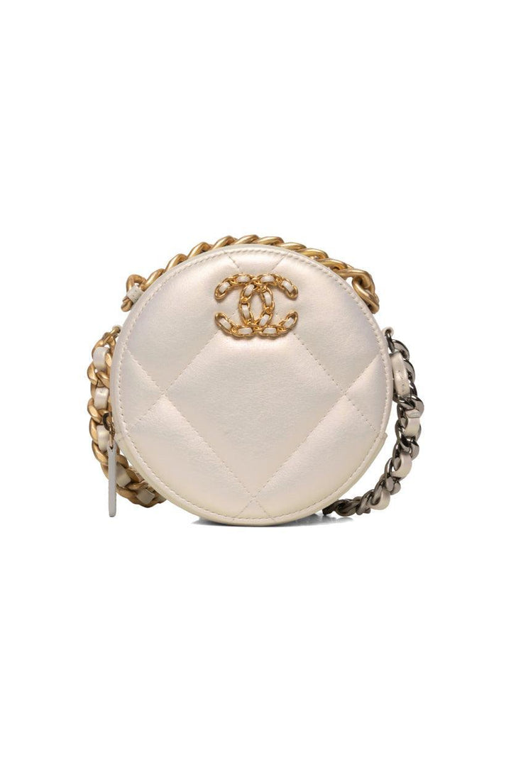 Chanel 2020 Chanel 19 Iridescent Round Clutch on Chain