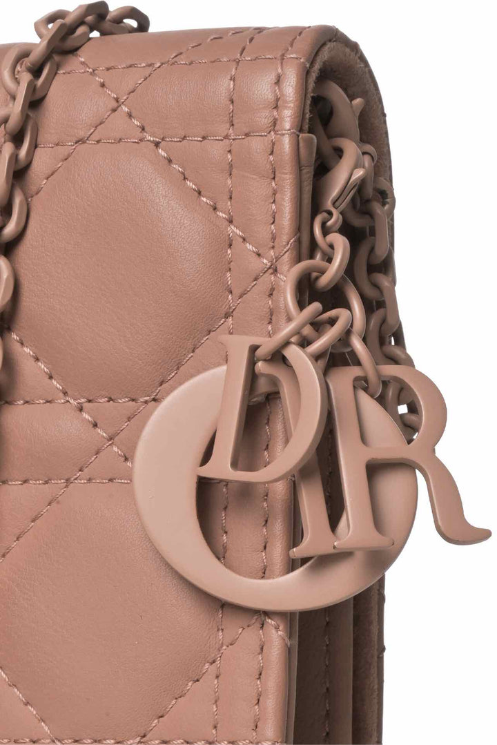Dior 2021 Ultra Matte Cannage Lady Dior Wallet on Chain
