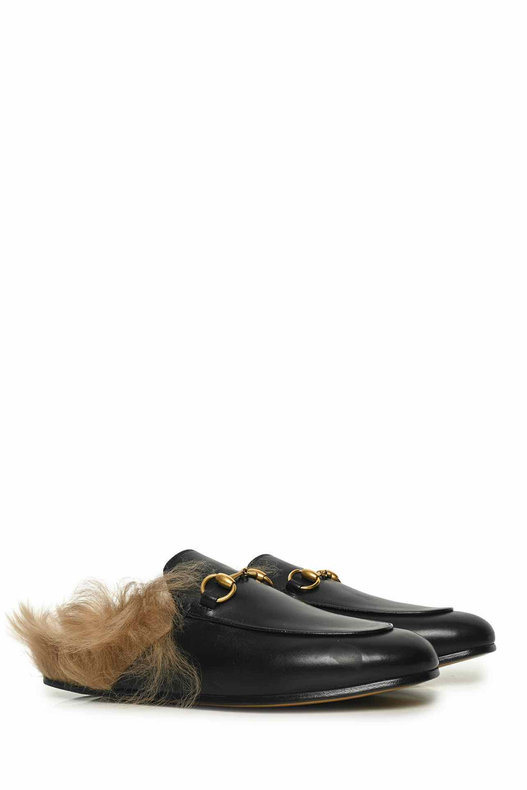 Gucci Size 35.5 Princetown Genuine Shearling Loafer Mules