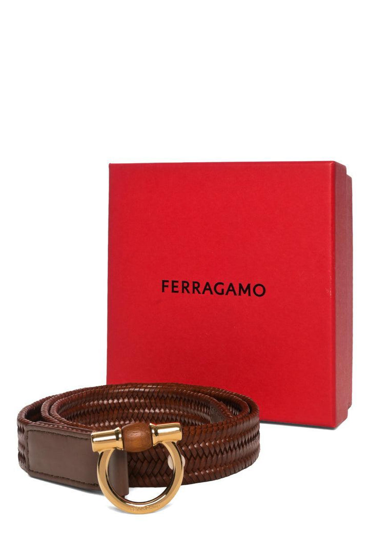 Salvatore Ferragamo Size 31 Gancini Leather Woven Belt