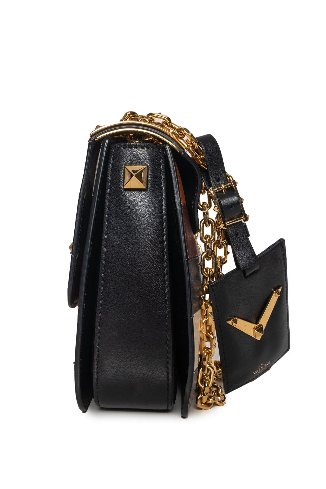 Valentino B-Rockstud Striped Shoulder Bag