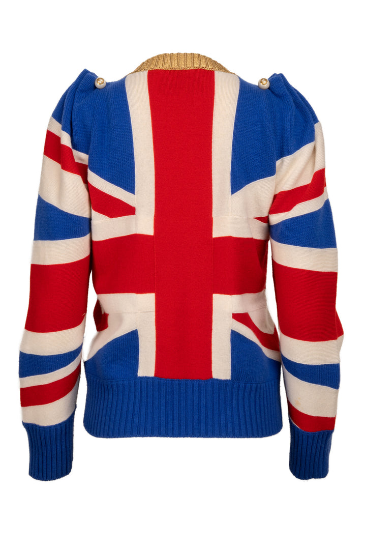 Gucci Size S Union Jack Intarsia Wool Sweater