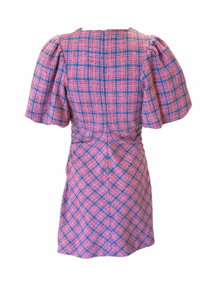 Ganni Size 36 Wild Orchid Check Dress