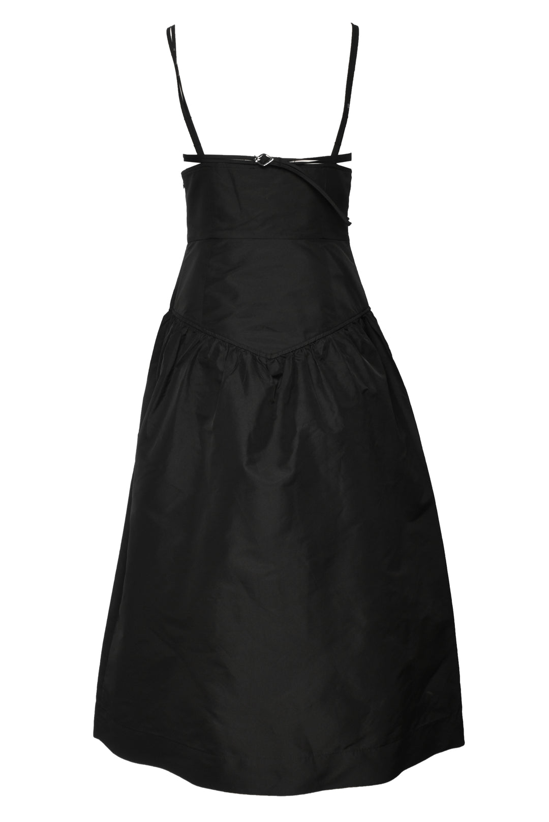 Ganni Size 38 Taffeta Strappy Drop Waist Midi Dress