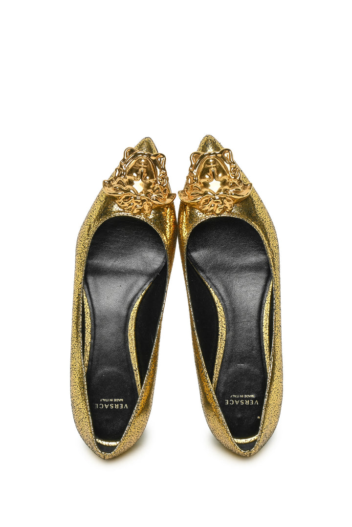 Versace Size 36.5 Medusa Tribute Ballerina Flats