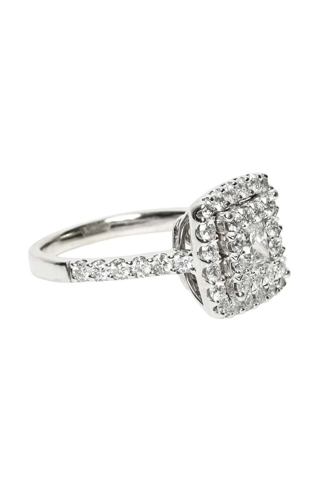 14K White Gold Multi Diamond Size 7 Ring