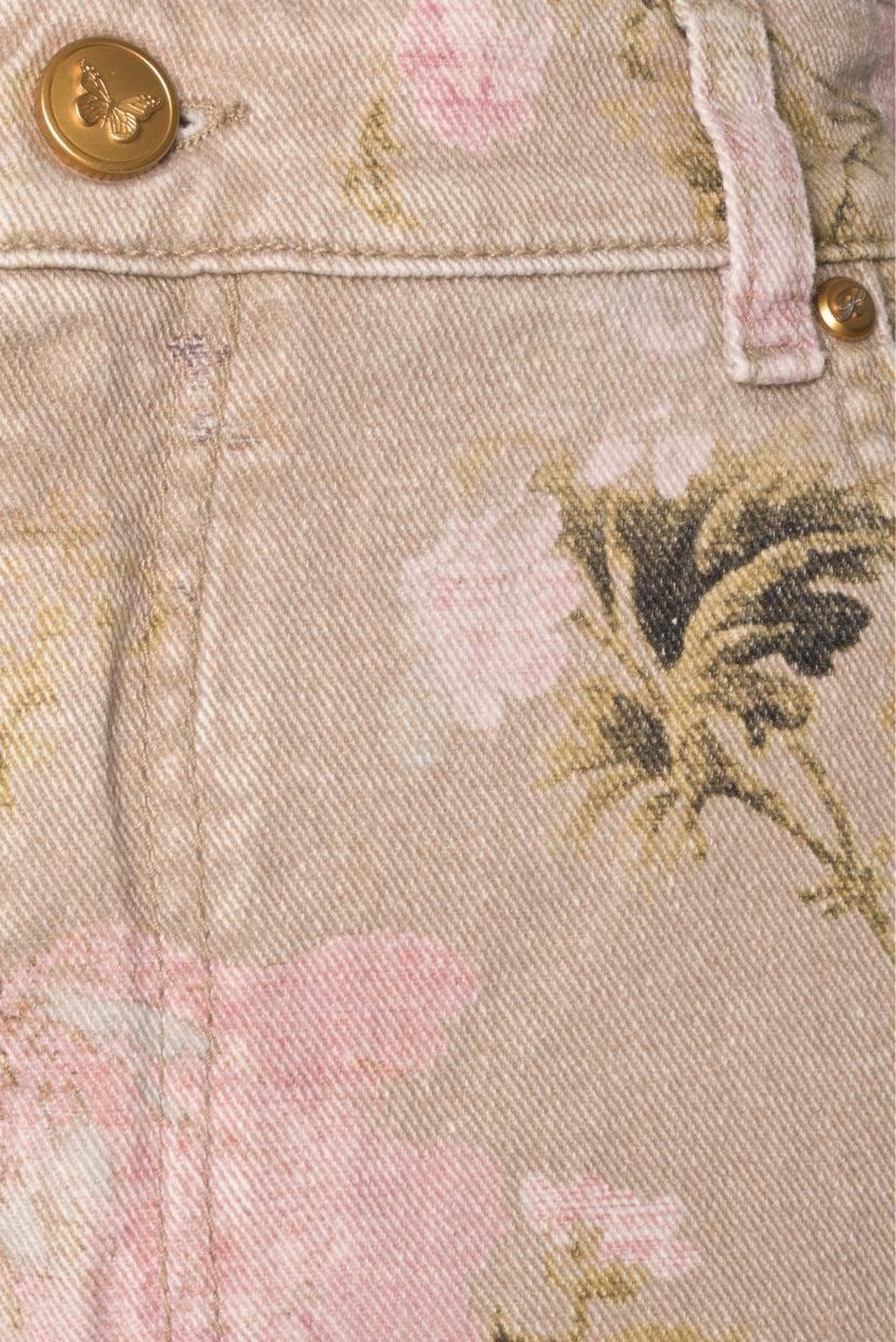 Blumarine Size 44 Floral Print Boyfriend Jeans