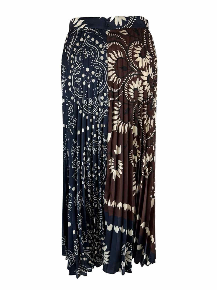 Weekend Max Mara Size 0 Paisley Pleated Midi Skirt