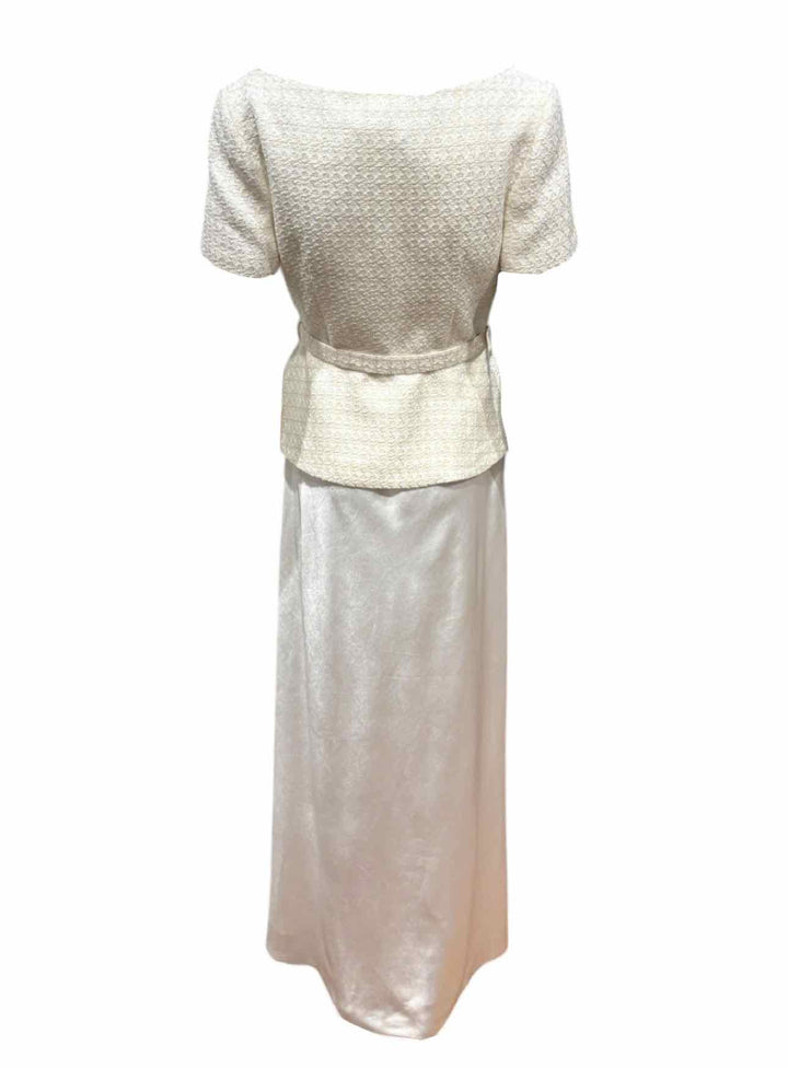 Self Portrait Size 6 Bridal Satin and BouclÃ© Maxi dDress