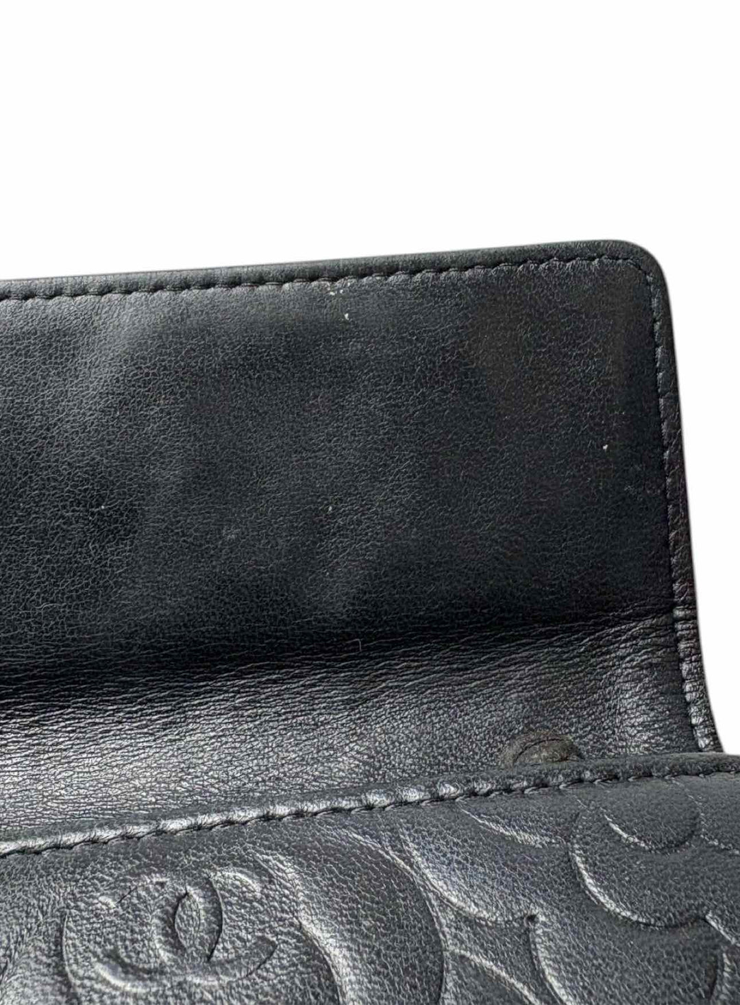Chanel Camillia Embossed Leather Wallet