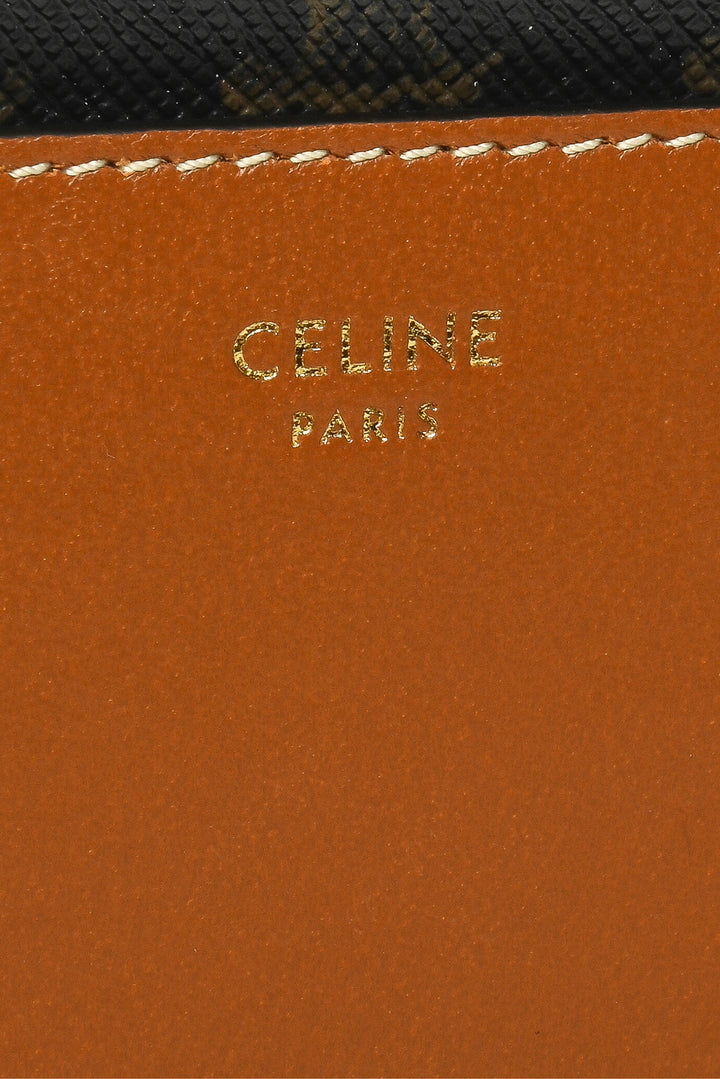 Celine Triomphe Canvas & Lambskin Zipped Card Holder