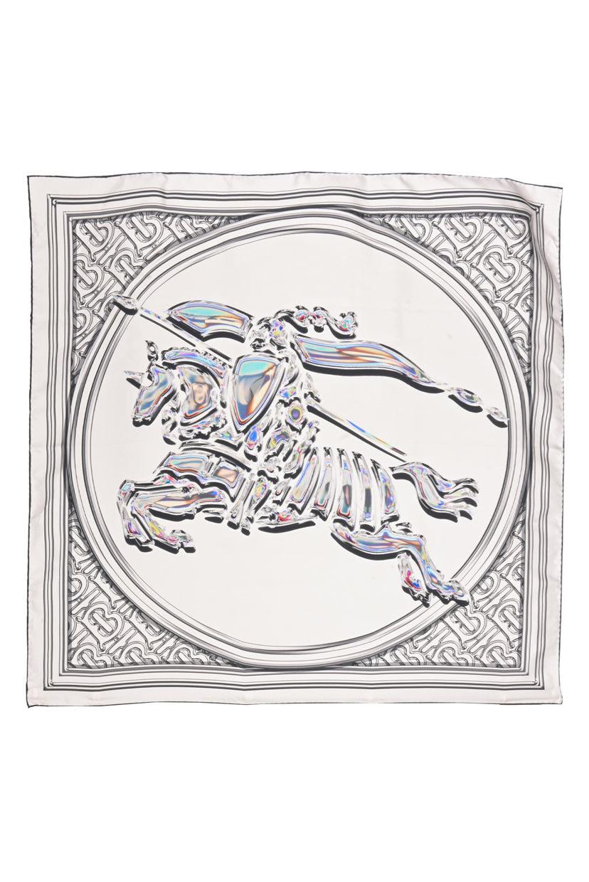 Burberry Metallic Montage Print Silk Scarf