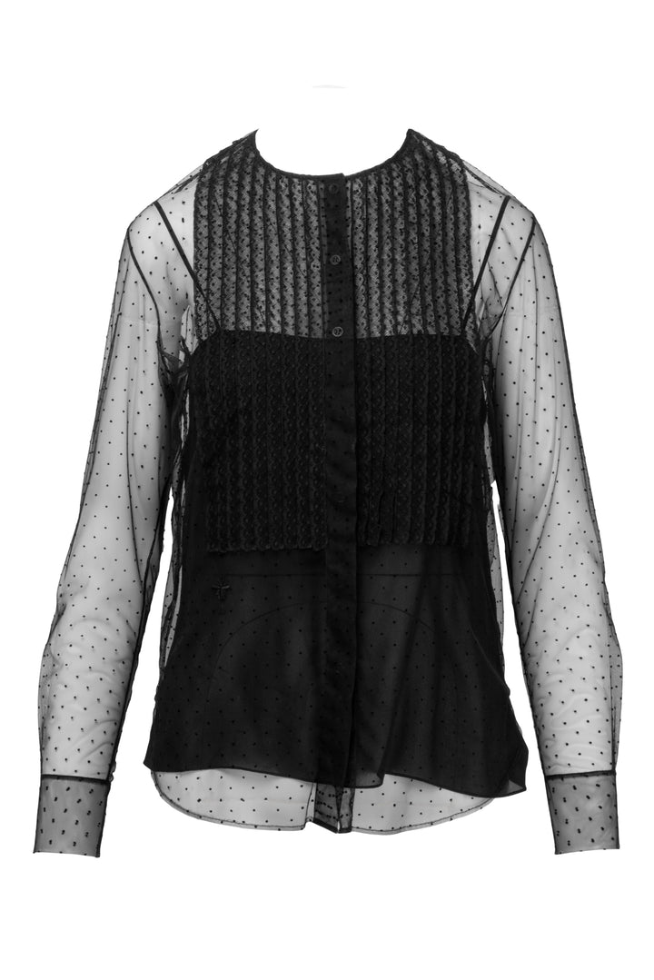 Christian Dior Size 6 Sheer Dotted Blouse