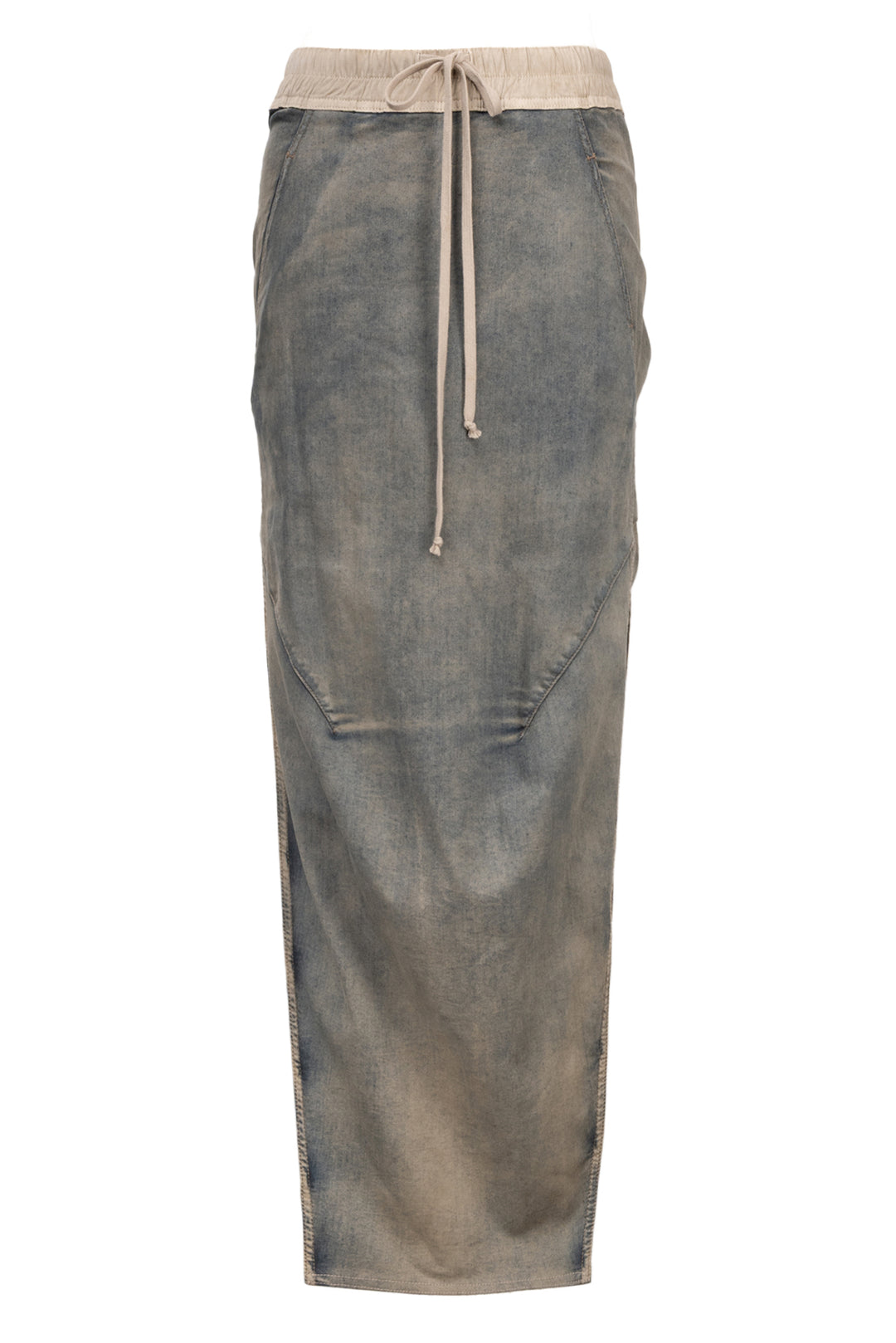 Rick Owens Size 4 Babel S/S 19 Stonewashed Denim Maxi Skirt