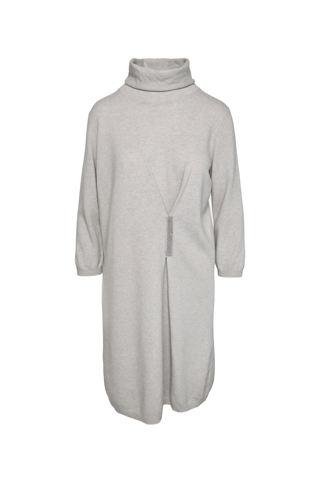 Fabiana Filippi Size L Wool-Blend Turtleneck Embellished Sweater Dress