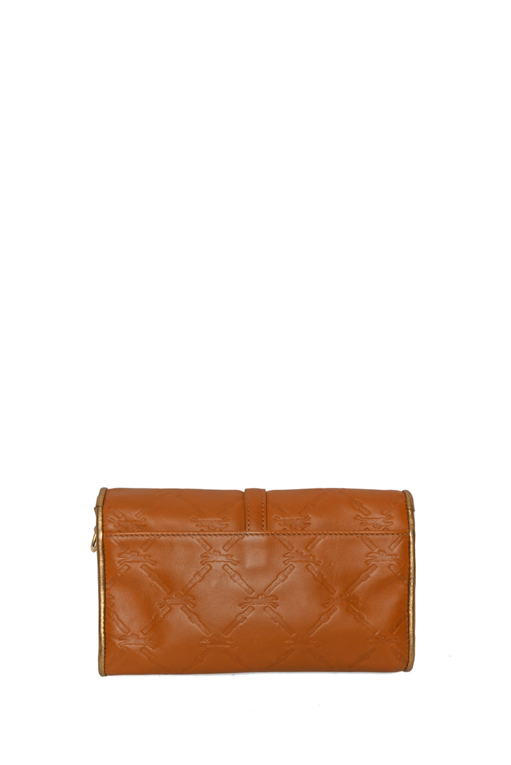 Longchamp Embossed Leather Flap Crossbody