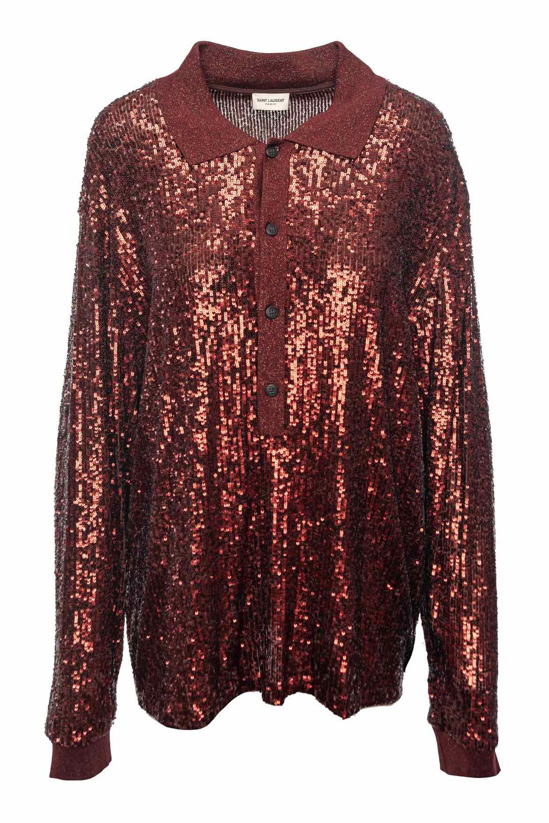 Saint Laurent Size XXL Men's Sequin Shirt Long Sleeve