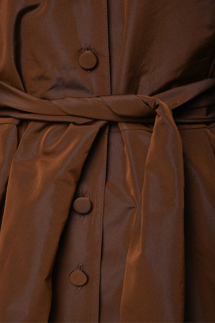Lafayette 148 Size L Long Sleeve Belted Taffeta Shirt Dress