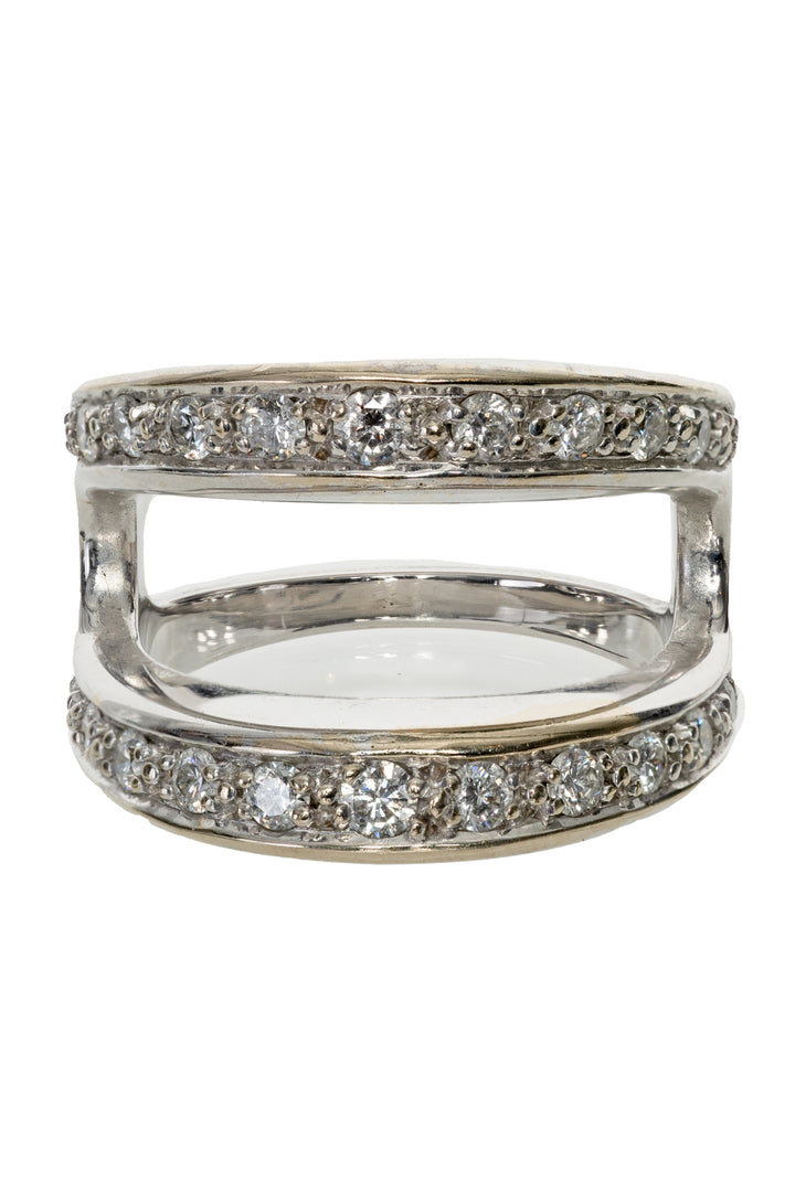 Hoorsenbuhs Size 6.5 18K White Gold Diamond Masque Ring