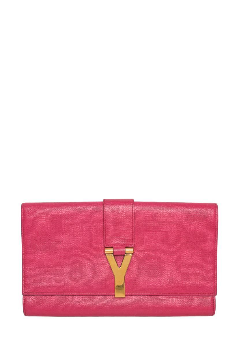 Saint Laurent Coated Canvas Y Ligne Clutch