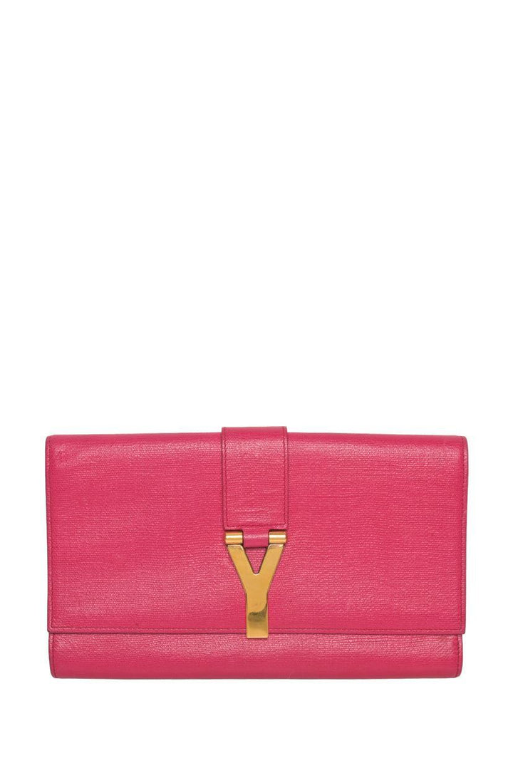 Saint Laurent Coated Canvas Y Ligne Clutch