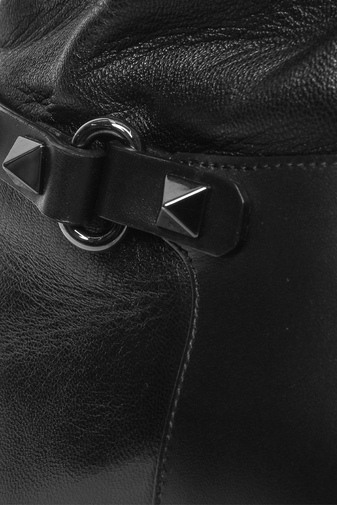 Valentino Size 38 Rockstud Accent Stretch Leather Ankle Boots