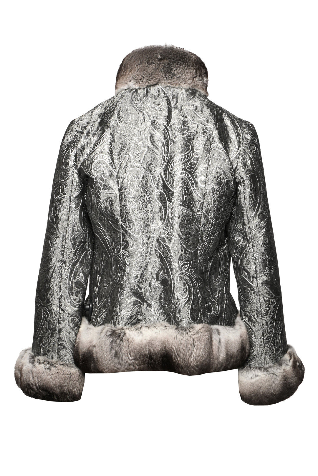 Made in U.S.A Size XS/S Jacquard Fur Trimmed Jacket