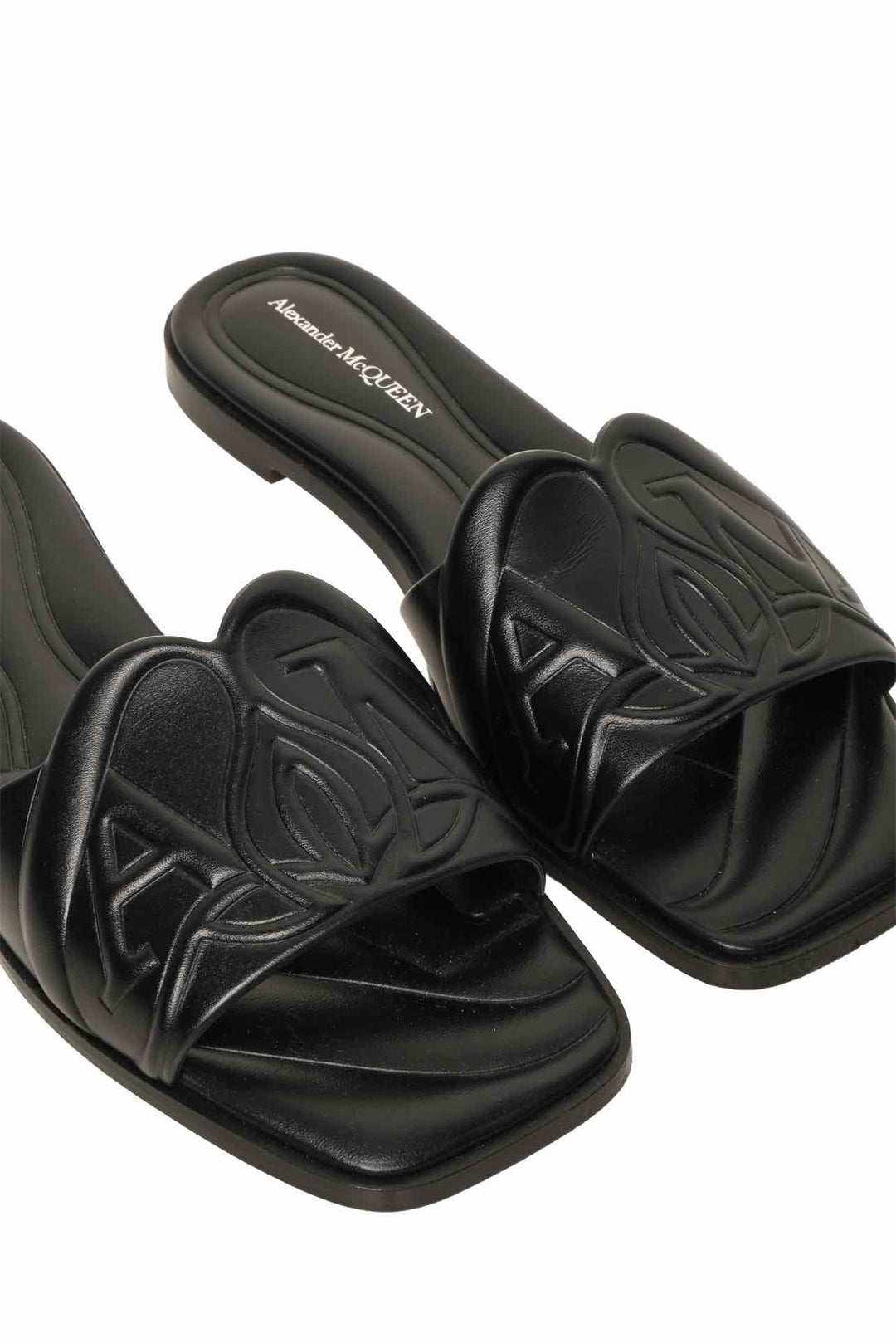 Alexander Mcqueen Size 36.5 Seal Leather Slide Sandals