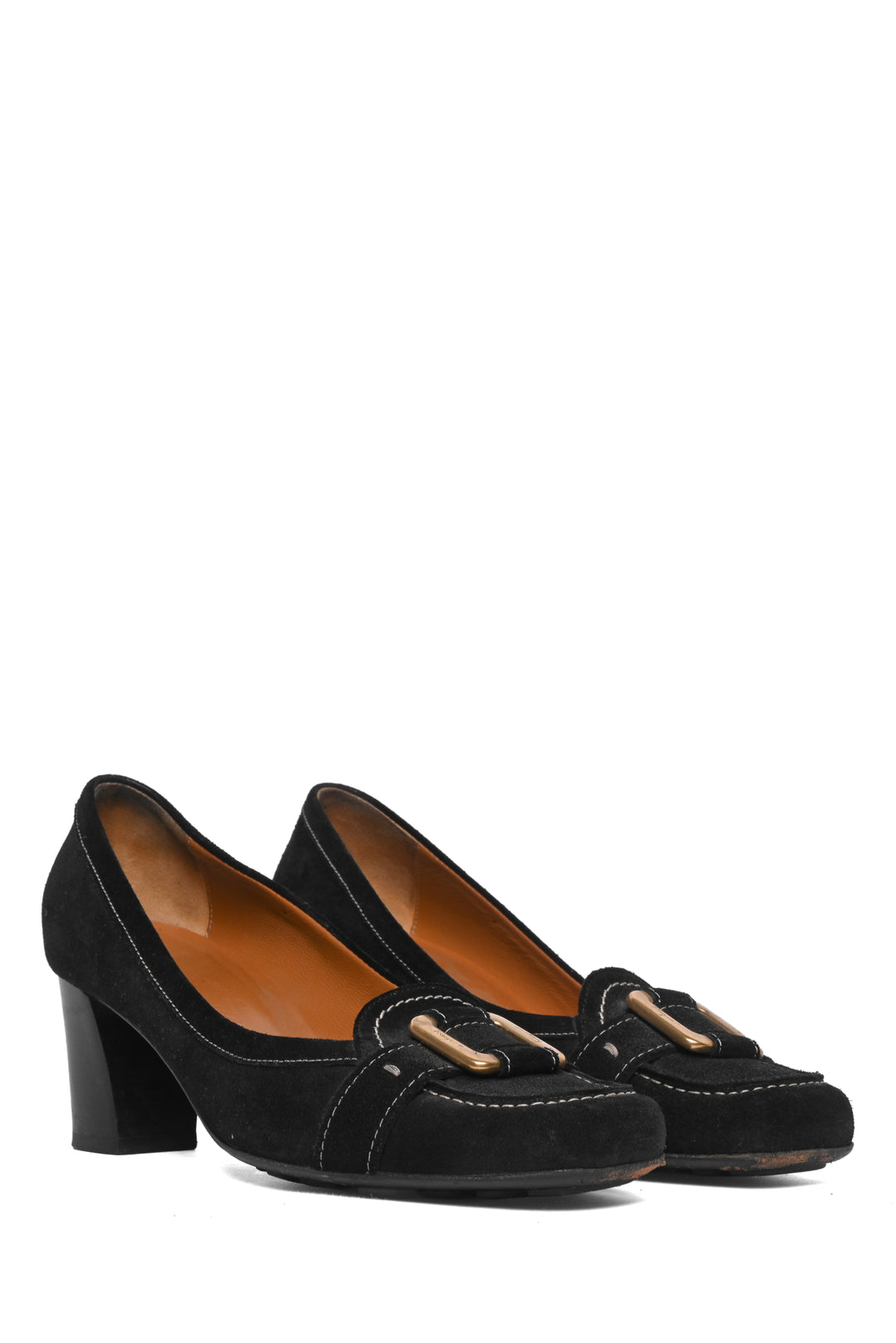 Salvatore Ferragamo Size 7.5 Suede Twist Pumps