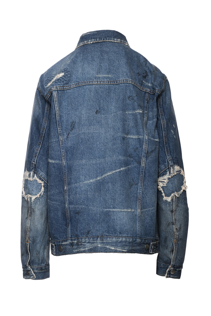 Balmain Size XL Men's Distressed Denim Jacket