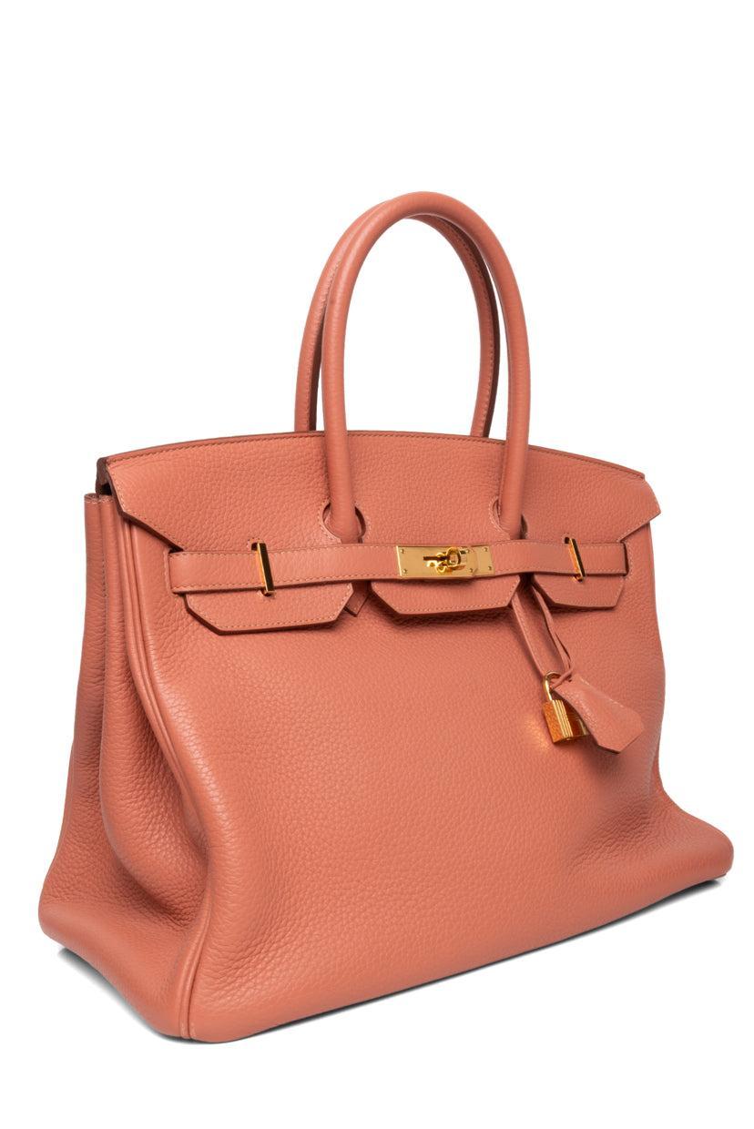 Hermes 2013 Peach Crevette Togo Leather Birkin 35 Retourne