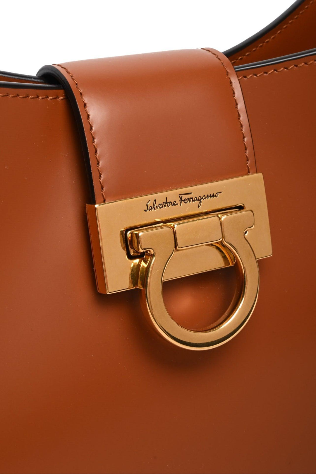 Salvatore Ferragamo Trifolio Calfskin Leather Shoulder Bag