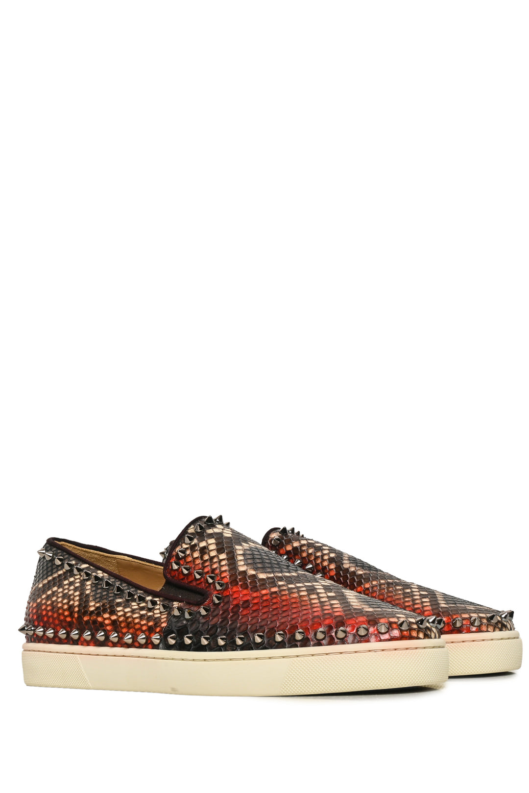 Mens Shoe Size 41.5 Christian Louboutin Men's Pik Boat Python Sneakers