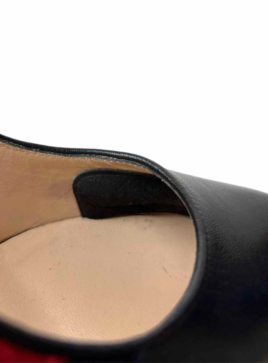 Gucci Size 38 Sylvie Web Embroidered Bee Leather Slingback Pumps