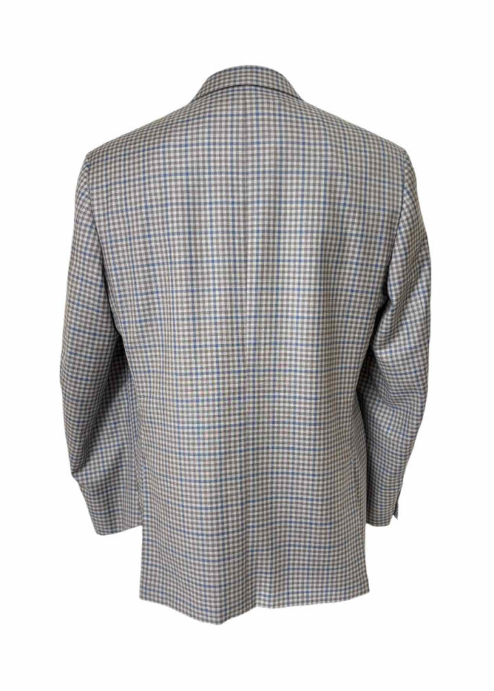 Canali Size 44 Men's Check Wool Blazer