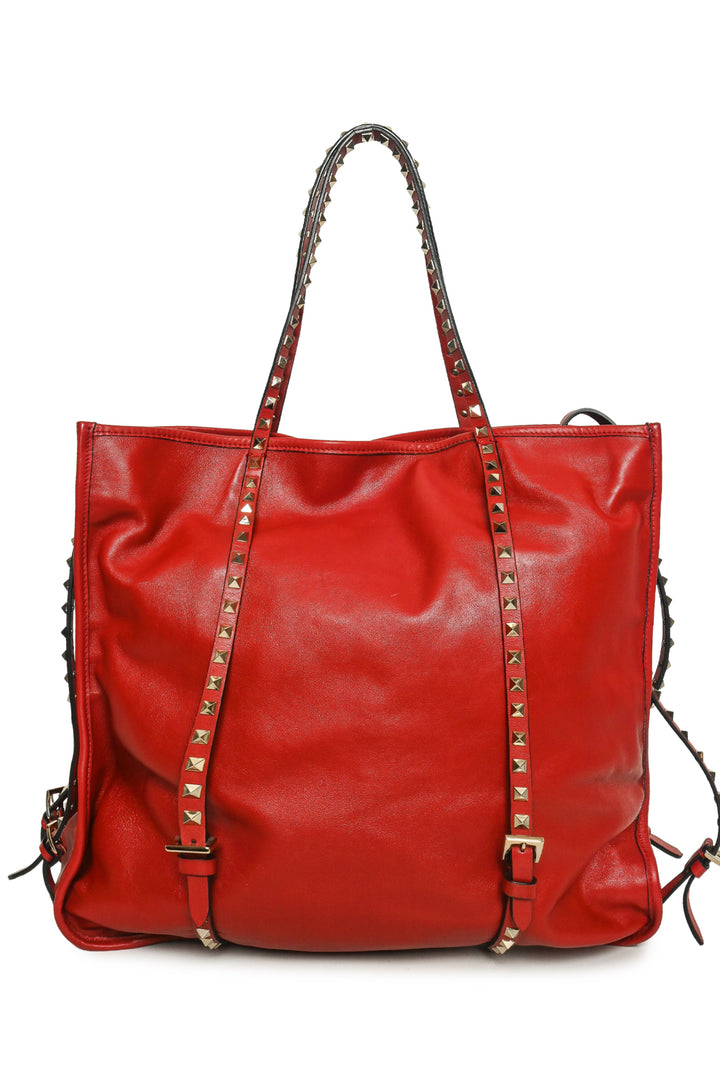 Valentino Vitello Rockstud Shopper Tote