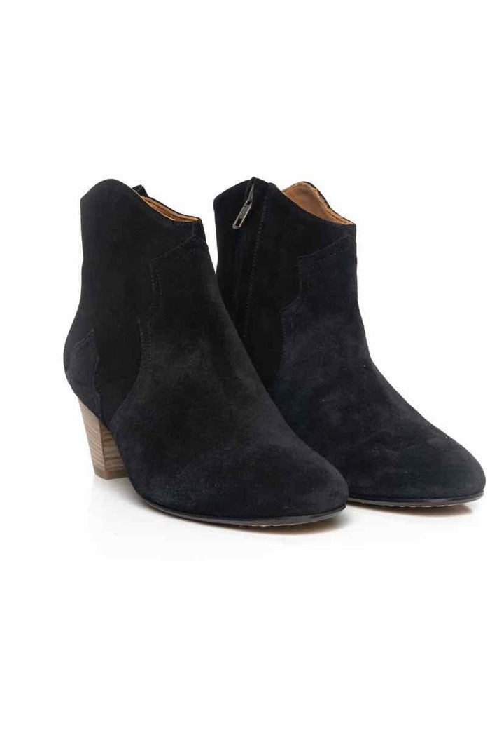 Isabel Marant Size 39 Leather Calf Velvet Faded Ankle Boots