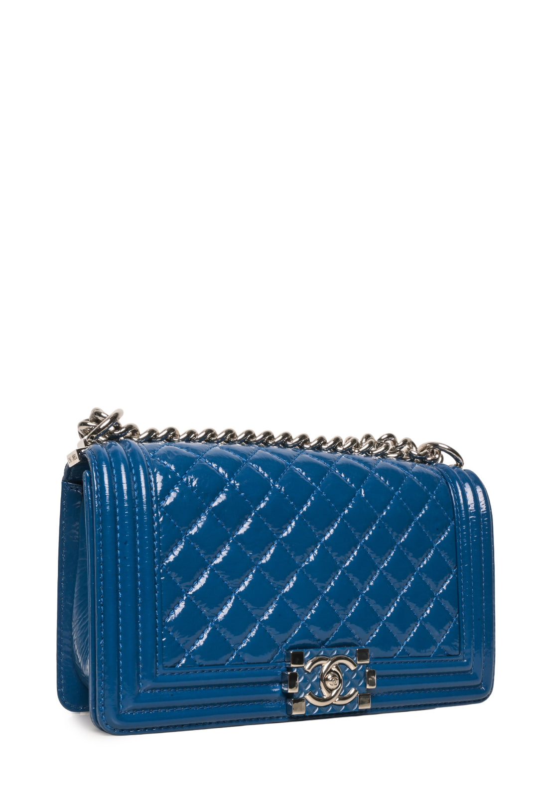 Chanel 2018 Patent Quilted Medium Boy Shoulder Bag