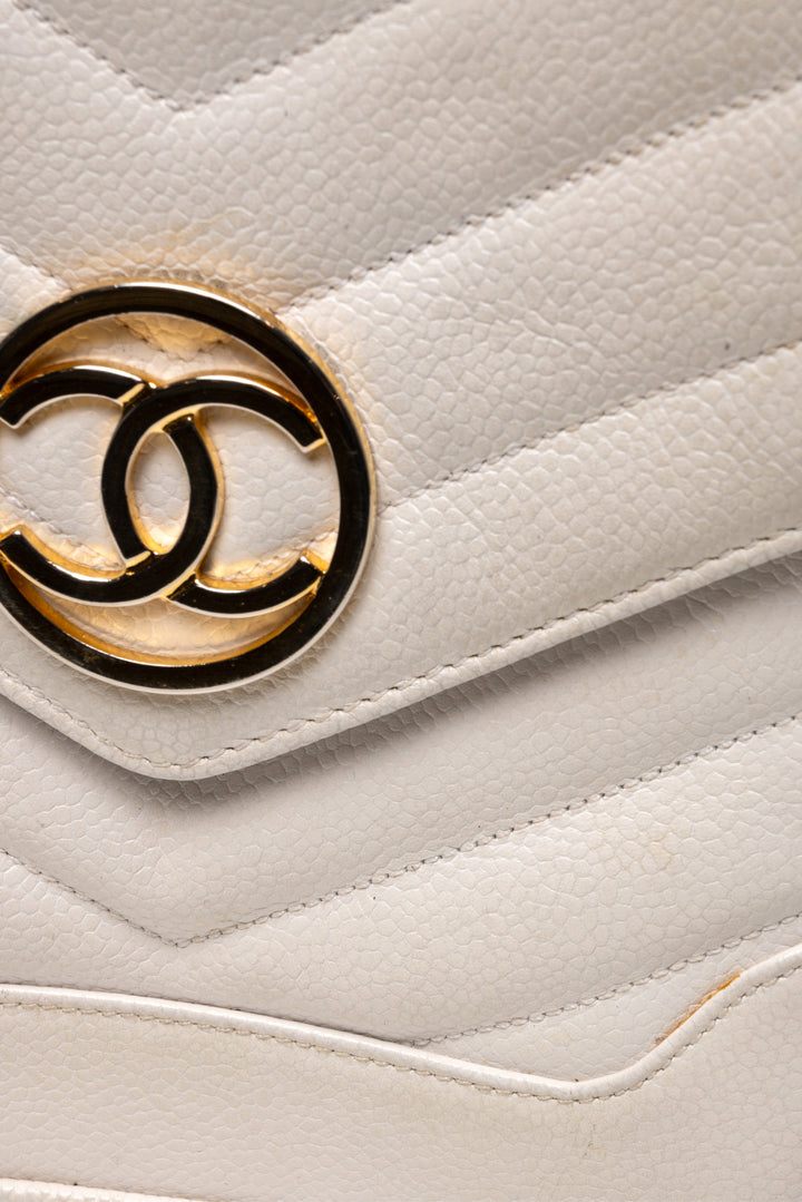 Chanel Vintage Chevron Mini Flap Shoulder Bag
