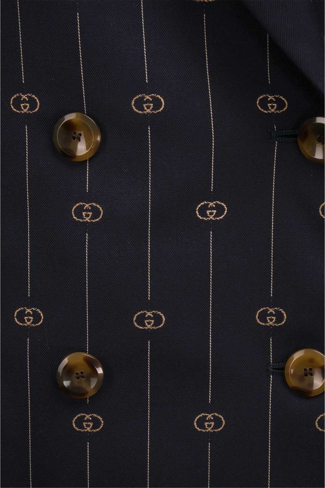 Gucci Size 44 Monogram Double Breasted Blazer