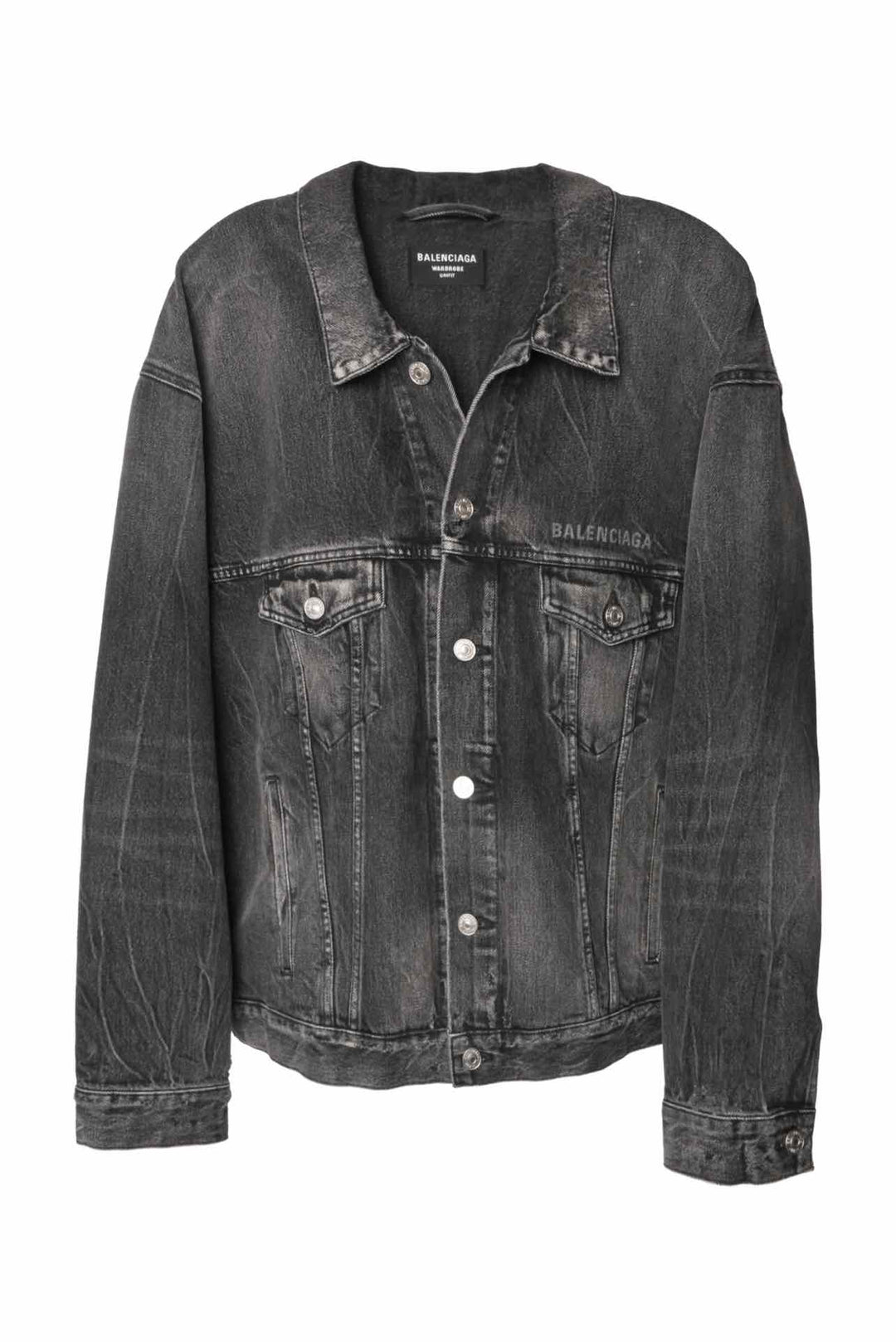 Balenciaga Size M Men's 2020 Dripping Smiley Face Distressed Denim Jacket