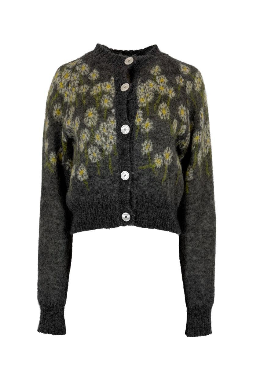 Bernadette Size M Mohair Blend Claudia Floral Cardigan