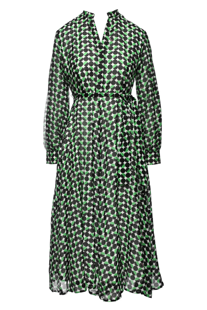 Marella Size 6 Cotton & Silk Blend Gabbia Shirt Dress